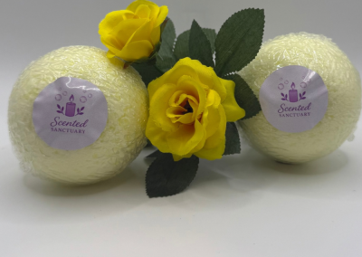 Lemongrass scented bath bombs handmade in Tasmania from Scented Sanctuary