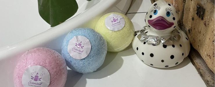 bath bombs self care from scented sanctuary